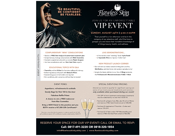 VIP Event: Be Beautiful. Be Confident. Be Fearless